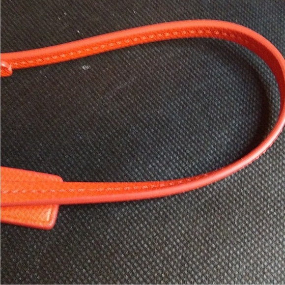 COACH WRISTLET Orange 6"X 4"  Pebble Leather / Tag / Mini Type - Picture 6 of 12